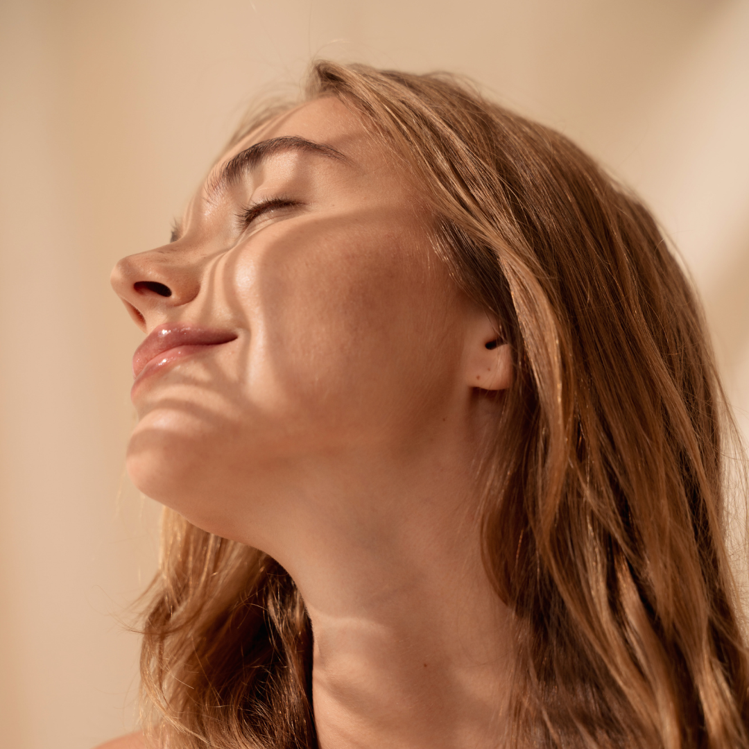 Radiant woman with clear skin